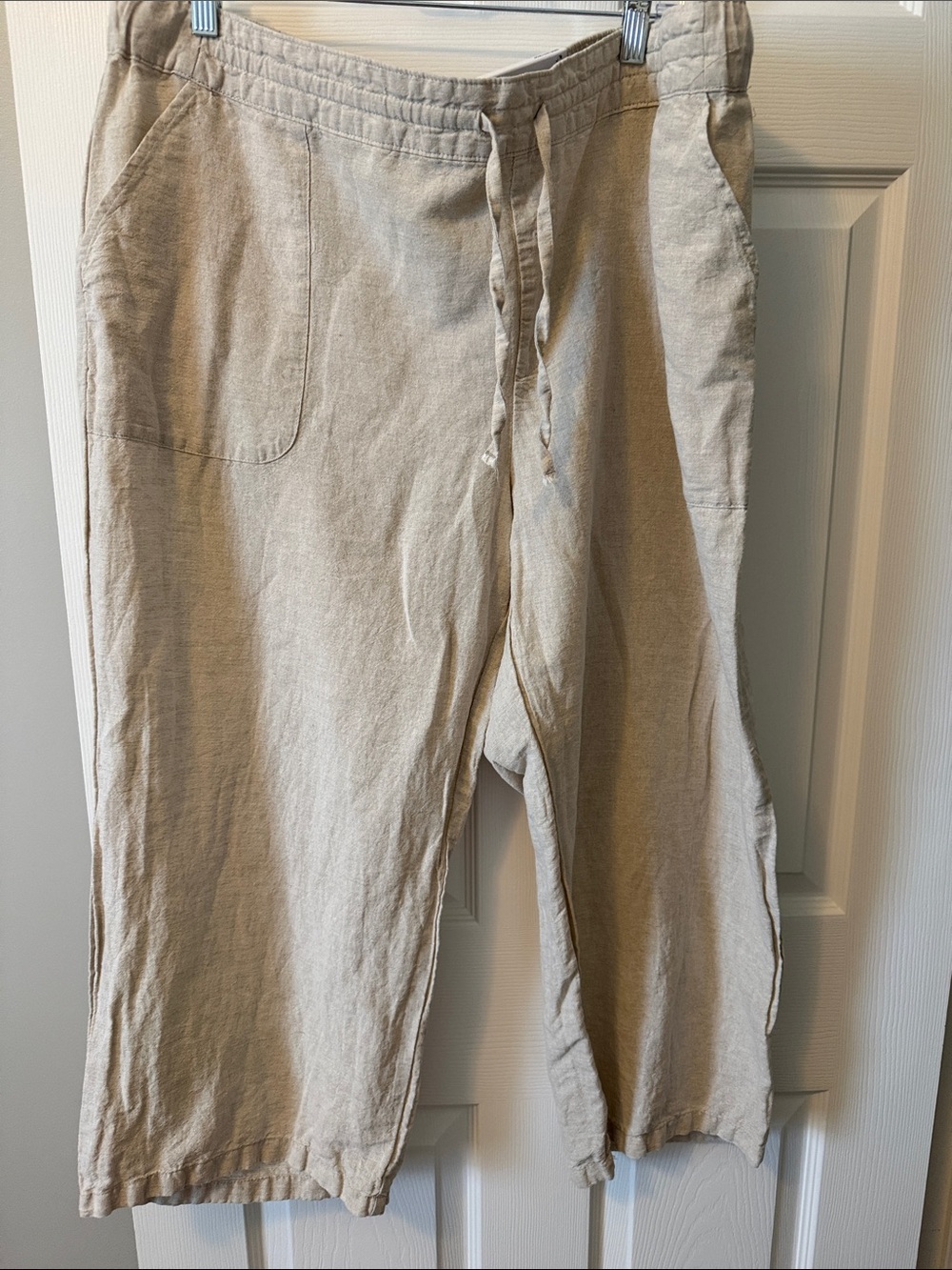 Claiborne Natural Linen Drawstring Sweatpants